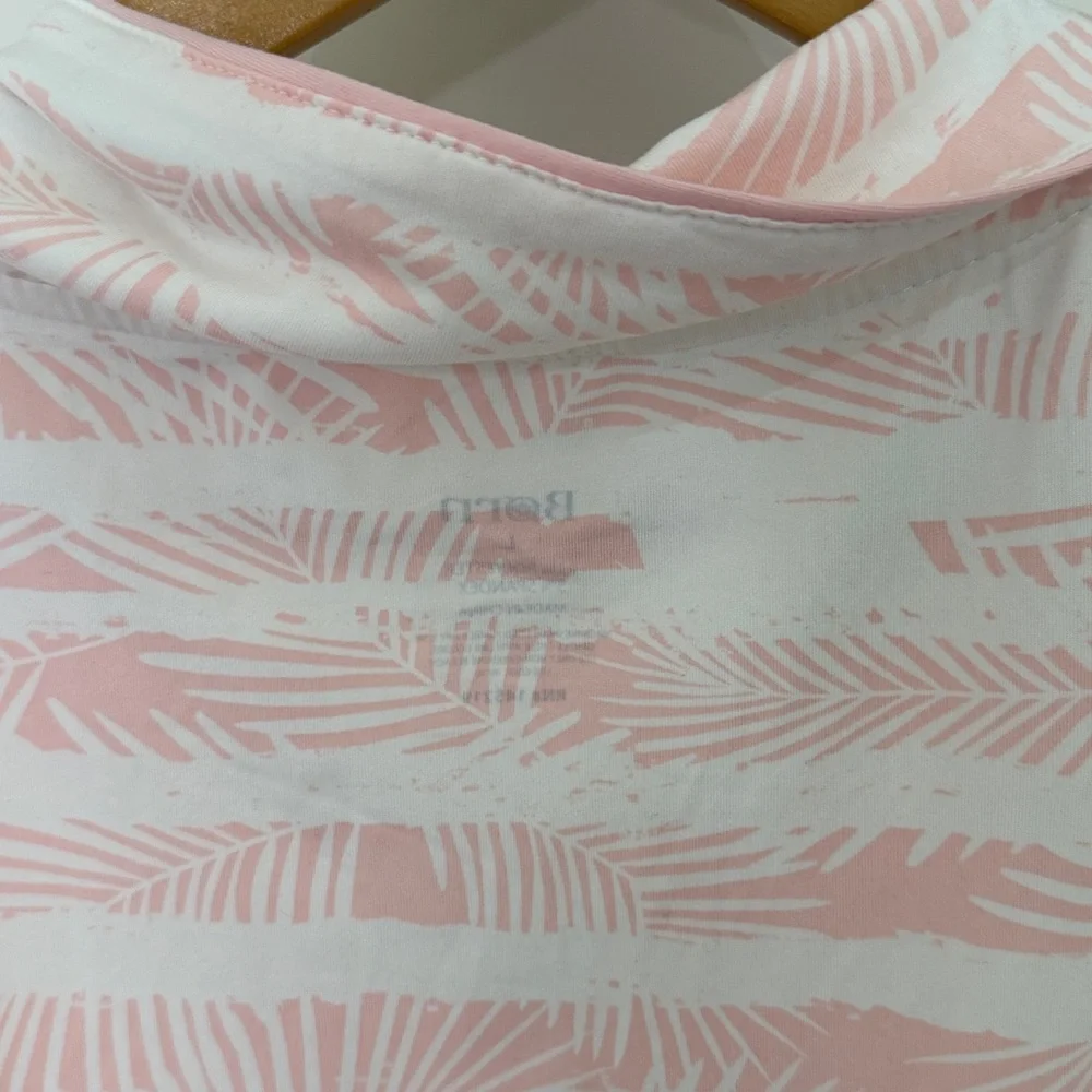 Born Light Pink and White Button Down Pajama Shirt Size L NWT